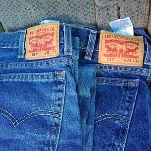 2 Pairs Of Brand New Levi 517 Jeans 33x32 & 32x32